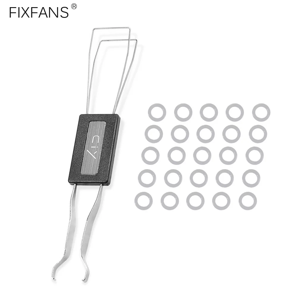 

FIXFANS Keycap Puller Remover Tool and 150pcs Clear Rubber O-Ring Sound Dampeners for Mechanical Keyboard Cherry MX Switch
