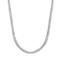 magic zone punk women necklace silver color stainless steel flat snake chain choker necklace for women men chain jewelry