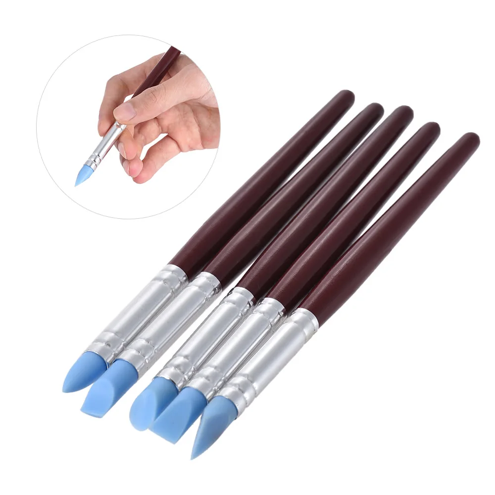 

Flexible Rubber Tip Shaping Pen Wipe Out Painting Brushes Ceramics Sprinkles Cake Decoration Edible Scoring Clay Tool Art Craft