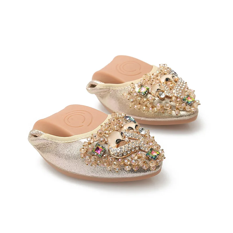 2020 женские складные балетки со стразами повседневные мягкие туфли для вождения