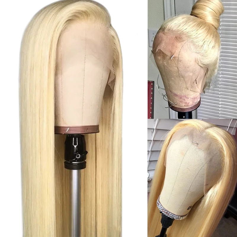 Peruvian 613 Full Lace Human Hair Wigs Straight Honey Blonde Pre-Plucked Hairline 150 Shining Star Remy | Шиньоны и парики