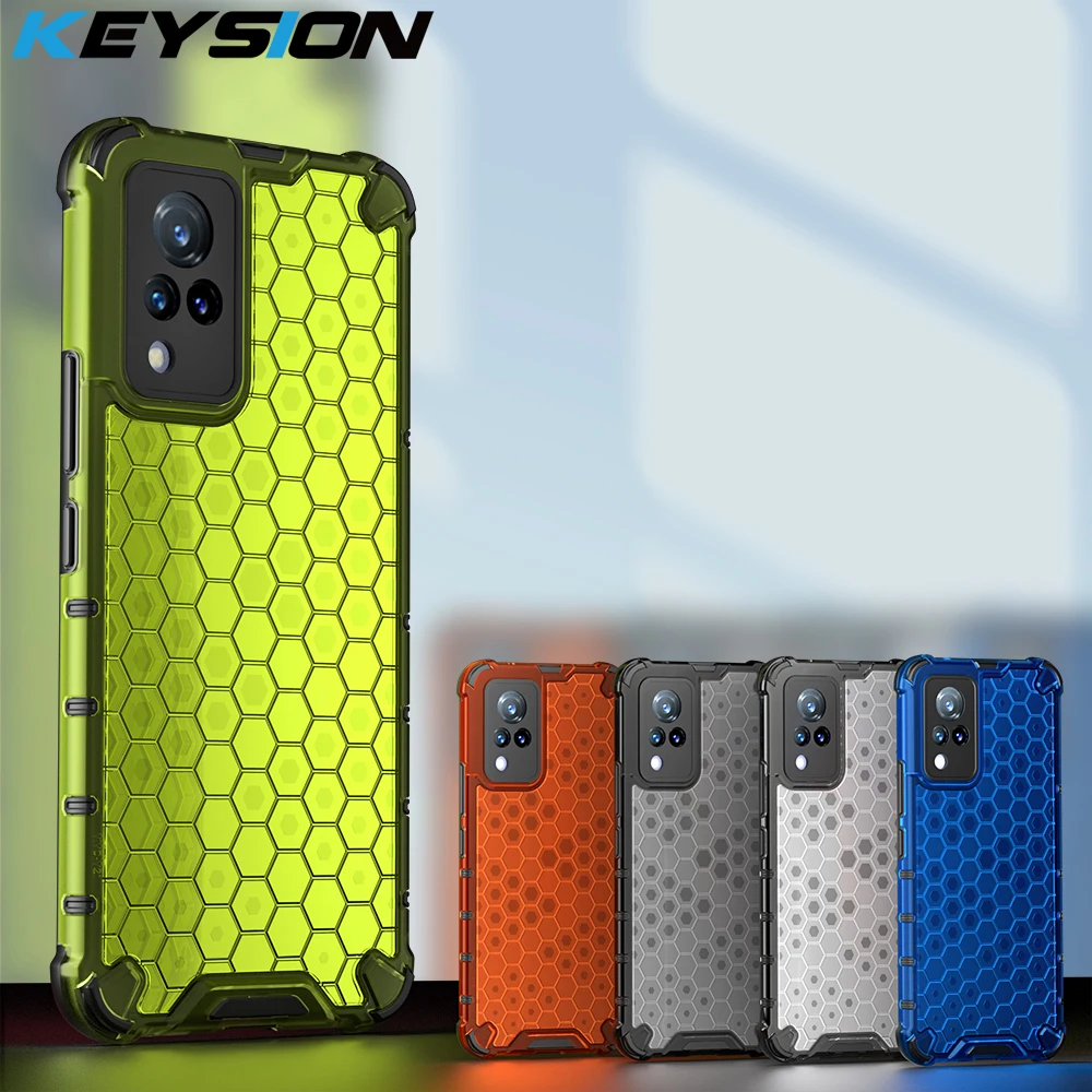 

KEYSION Shockproof Case for VIVO V21 5G Y72 Y20 sG Y12S Y11S Y51 Y31 Y17 Y15 Y12 Y3 Honeycomb Phone Cover for IQOO 7 5G Z3 Neo 5