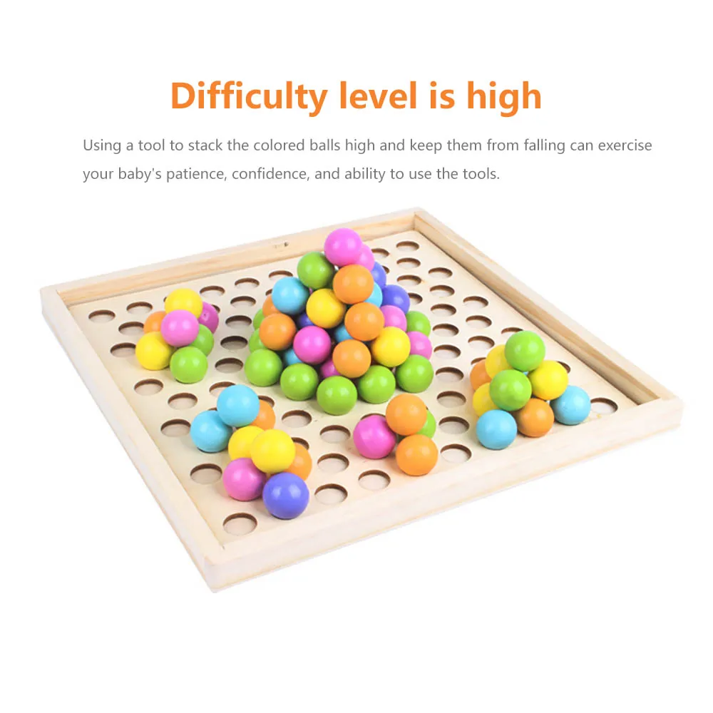 

Math Toy Montessori Chopsticks Clip Beads Board Game Bead Brain Training Color Sorting Matching Board Toy Memory Education Toys