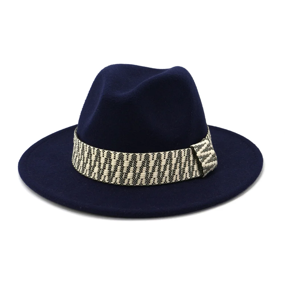 

ZLD Winter new British style men jazz gentleman hat ladies big brim cap classic fashion Fedoras hat casual popular women hats