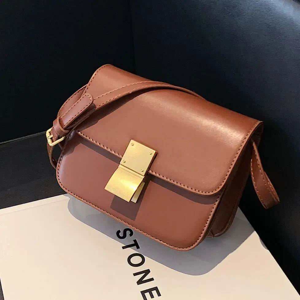 

Vintage Flap Crossbody bag 2021 Winter New High-quality PU Leather Women's Designer Handbag Luxury brand Shoulder Messenger Bag