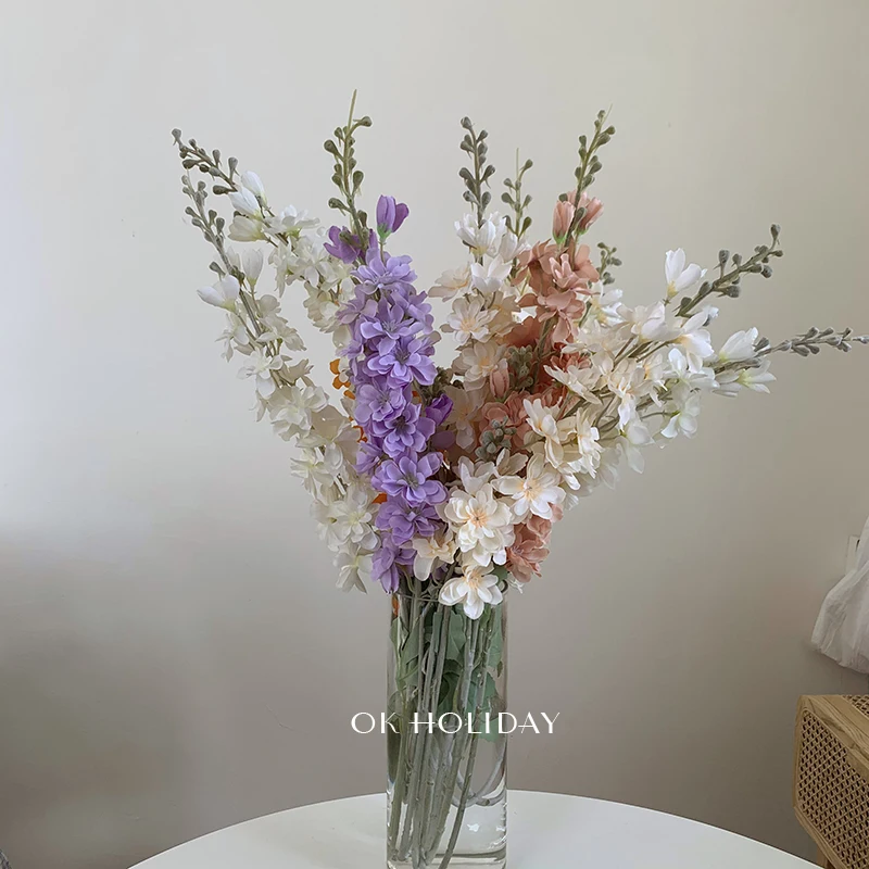 Шелковые цветы Ins Delphinium украшения для дома искусственные | Дом и сад