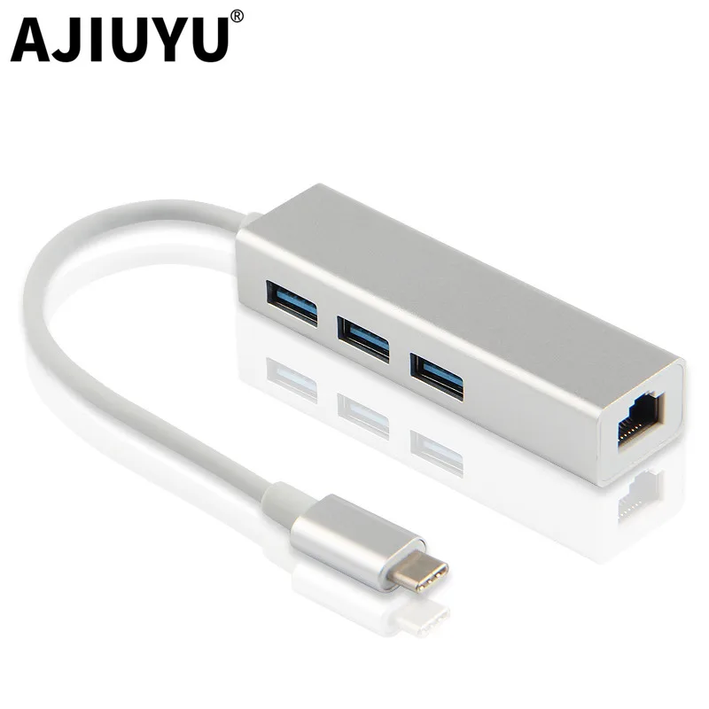 Ajiuyu USB C концентратор type c адаптер Thunderbolt 3 RJ45 гигабитный сетевой порт Ethernet 0 Узловая