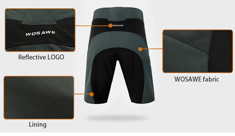 Шорты WOSAWE Мужские для горных велосипедов летние велосипедные короткие