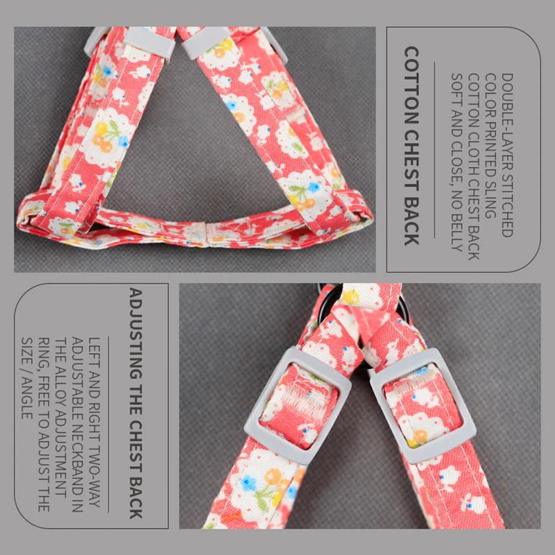 Поводок для собак с цветочным принтом регулируемый ремень поводок жилет набор