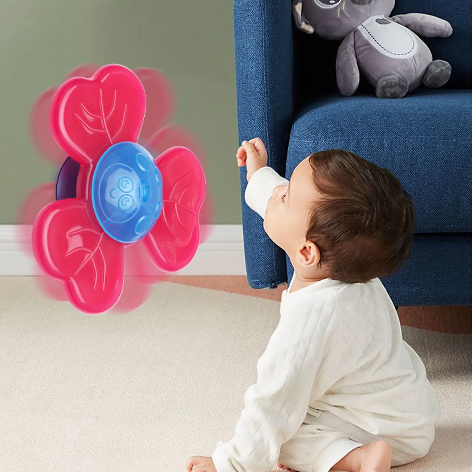 Spinning Top Baby Sucker Top Toy Creative Bath Swimming Water Toys Sucker Suction Cup Fun Game Baby Teether Toys enlarge