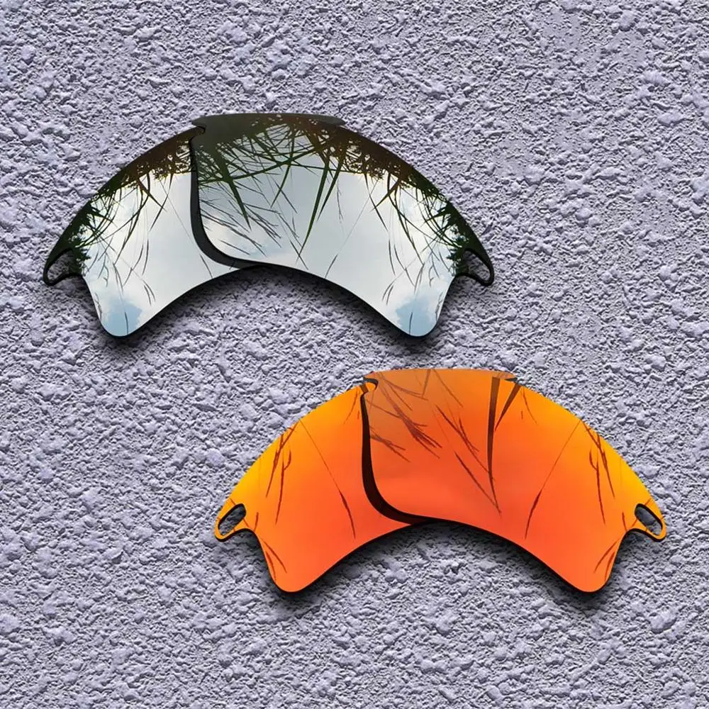 Silver-Fire Red 2 Pairs Polarized Replacement Lenses for Oakley Fast Jacket XL Sunglasses- Multiple Choices - Цвет линз: Silver-Fire Red