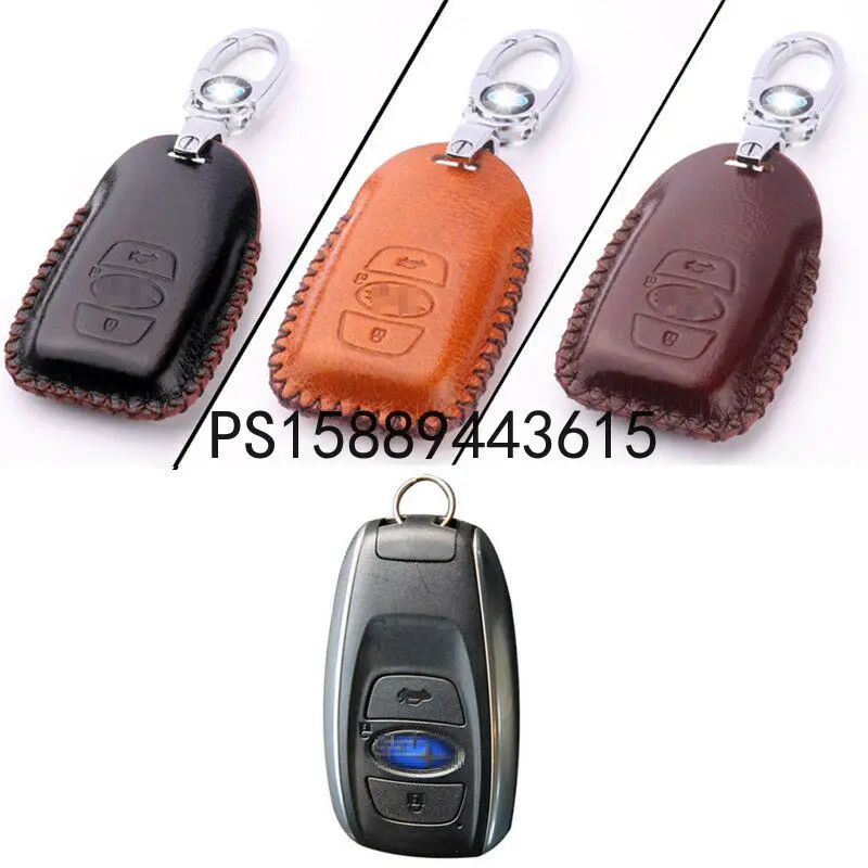 

PU Leather 2 Buttons Entry Remote Key Fob Protector Case Cover For Subaru