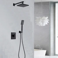 concealed shower head in wall shower head black with pre boxed hot and cold mixing faucet bathroom