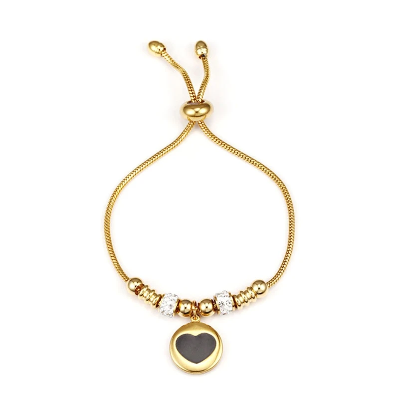 

2021 New Dainty Gold Color Bracelets for Women Adjustable Bracelet Classical Heart Design