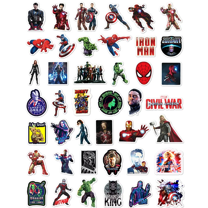 10/30/52 шт. Marvel Hero Человек-паук Железный человек наклейки эстетические сделай сам