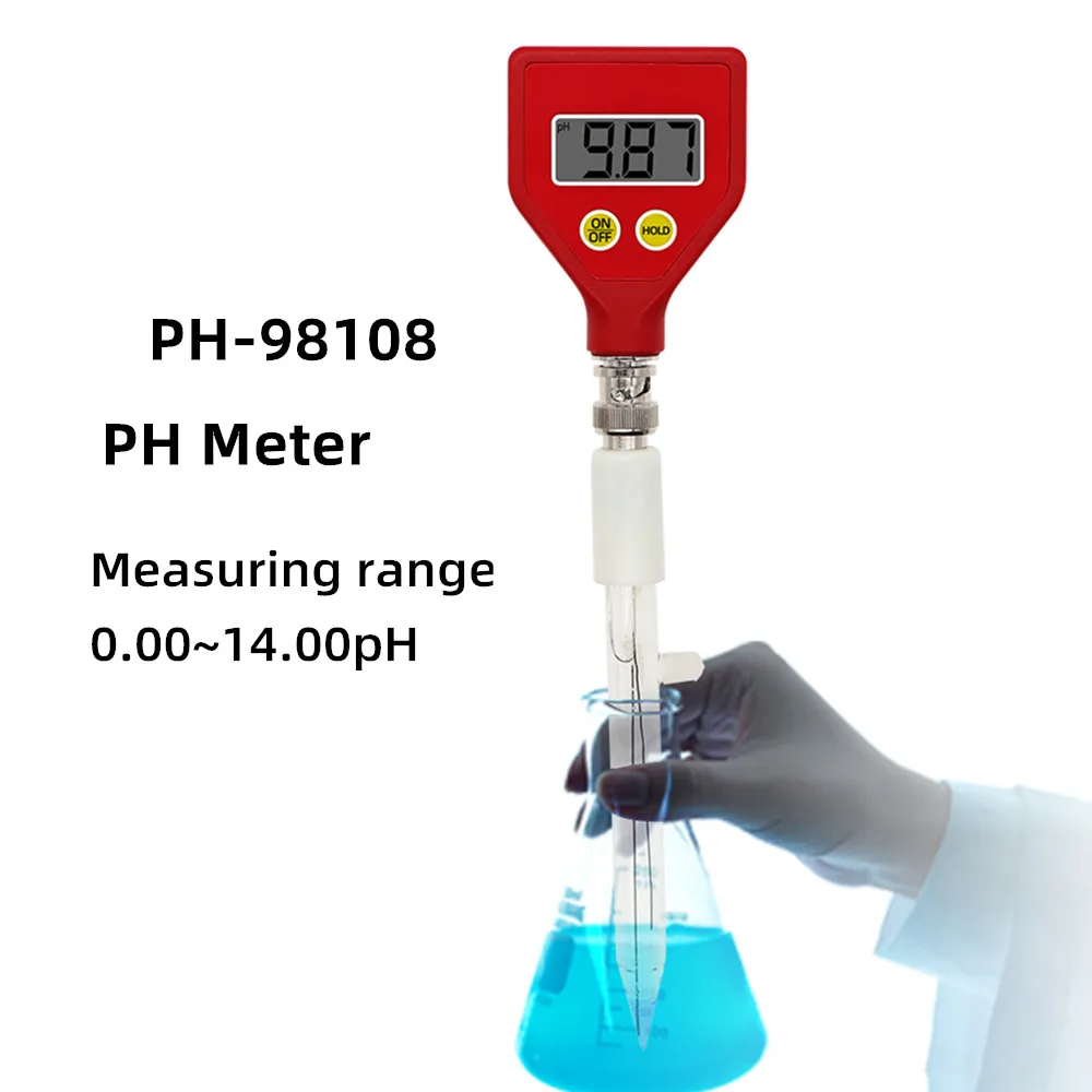 Medidor de ph Qualidade da Água Testador Eletrodo Vidro Afiada Instrumentos de Medição ph para Aquário Água Queijo Leite Solo Ph-98108