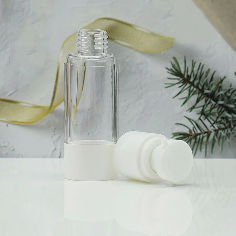 15ml round head plastic airless bottle silver line essence serum/lotion/emulsion liquid foundation skin care cosmetic packing | Красота и