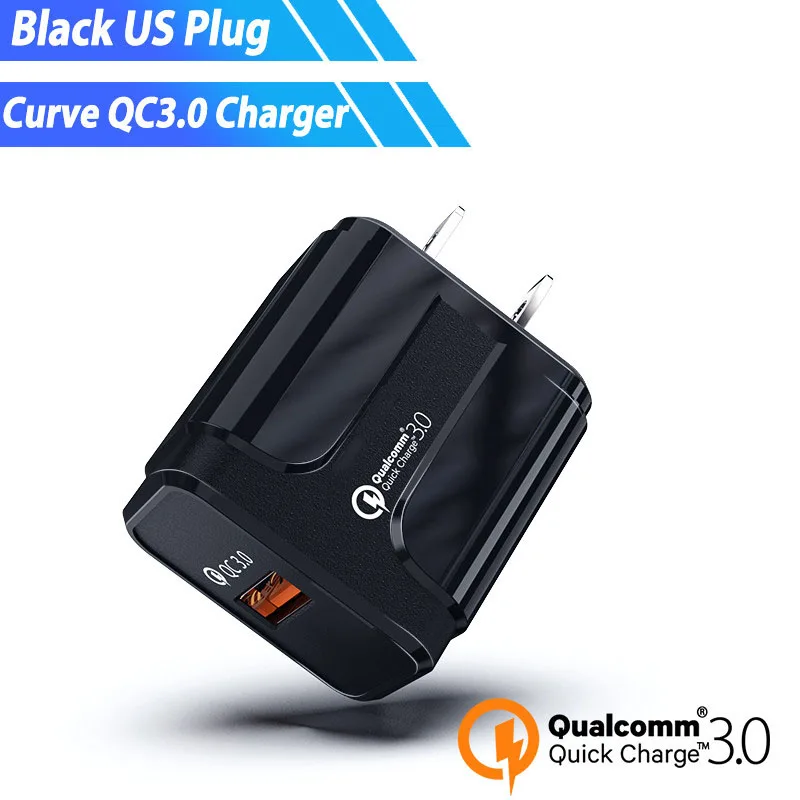 US Charger only BK 18W USB Зарядное устройство быстрой Зарядное устройство 3,0 9V 2A для SONY Xperia XZ LG G6 htc M8 U11 Nubia Z11 Blackview Oukitel Ulefone DOOGEE быстрой зарядки - Тип штекера: US Charger only BK