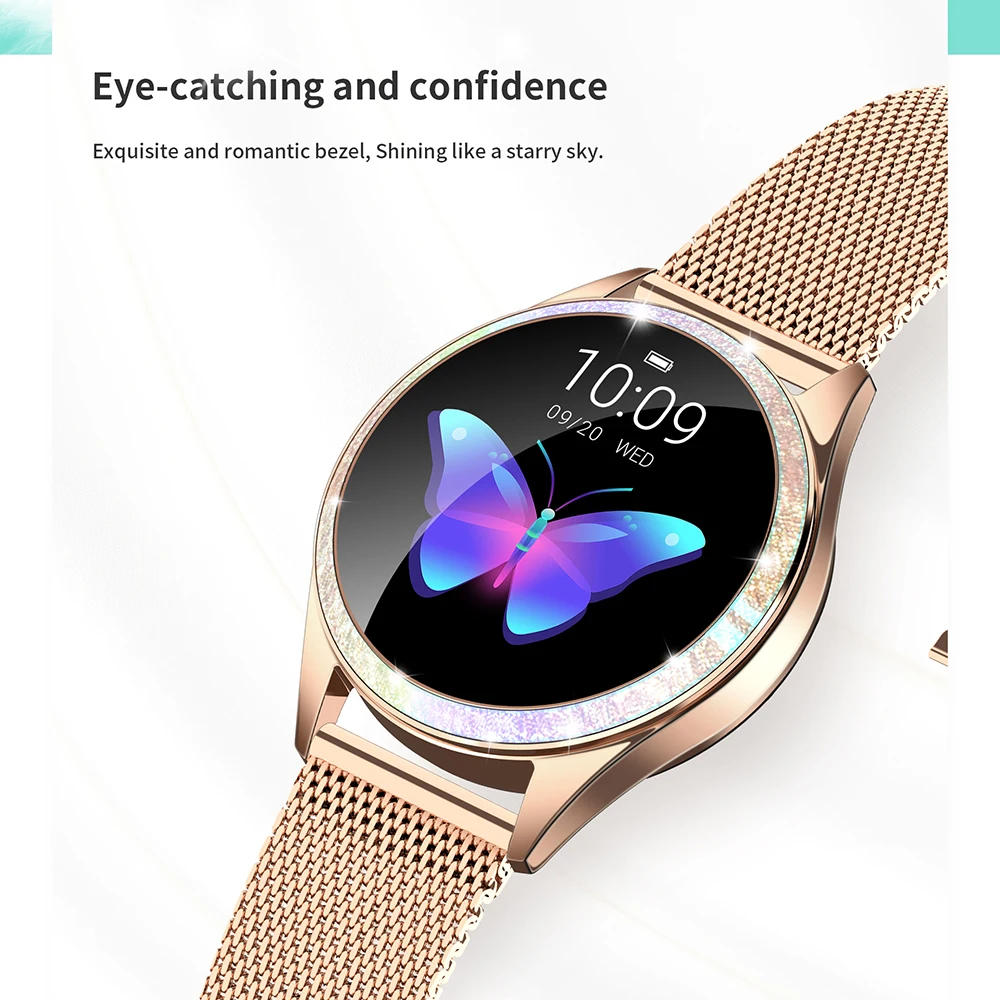 KINGWEAR KW20 Смарт-часы монитор сердечного ритма во время сна IP68 Водонепроницаемый фитнес-трекер шаги калорий смарт-часы женские стильные