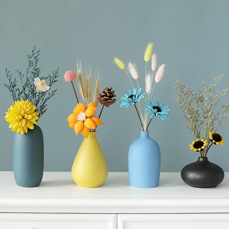 

Скандинавская Настольная Ваза, эстетические Керамические миниатюры для гостиной, минималистичный подарок учителю, украшение для дома, дек...