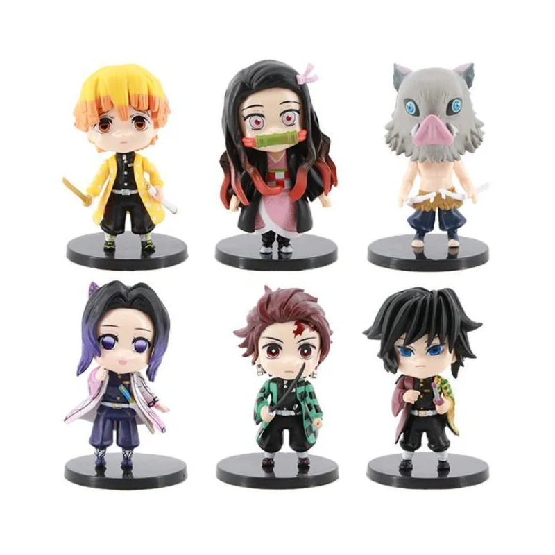 

6 Pcs Japanese Anmie Demon PVC Action Figures Toys Little Doll Collectibles Desktop Figure Ornaments