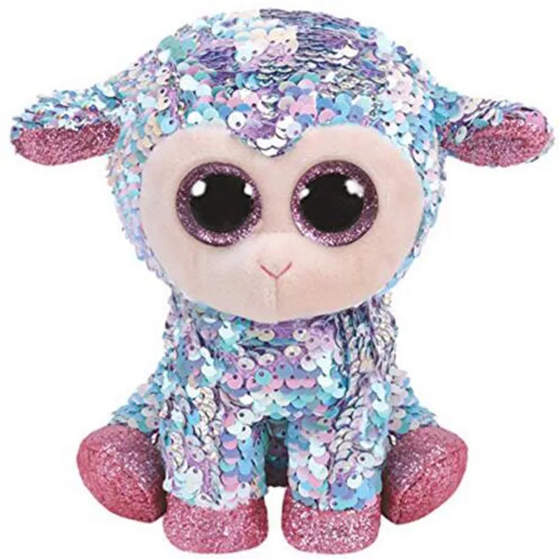 Tulip The Sheep Ty плюшевый Кукла в виде животных с блестками мягкая плюшевая кошка сова лиса кролик Единорог Фламинго овечка Дракон Собака игрушечные Пингвины " 15 см - Цвет: Tulip The Sheep