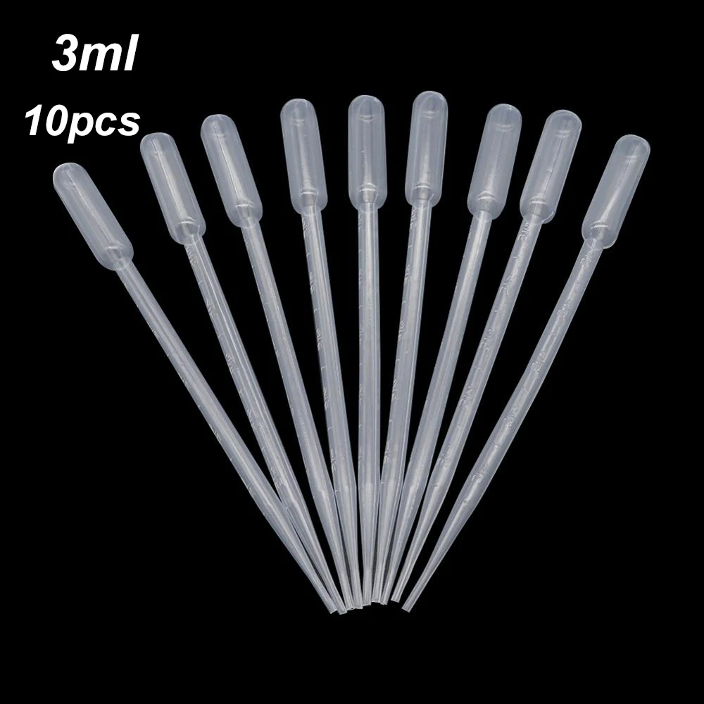 

10Pcs 3ML Laboratory Disposable Plastic Eye Dropper Transfer Graduated Liquid Dropper Lab Experiment Supplies
