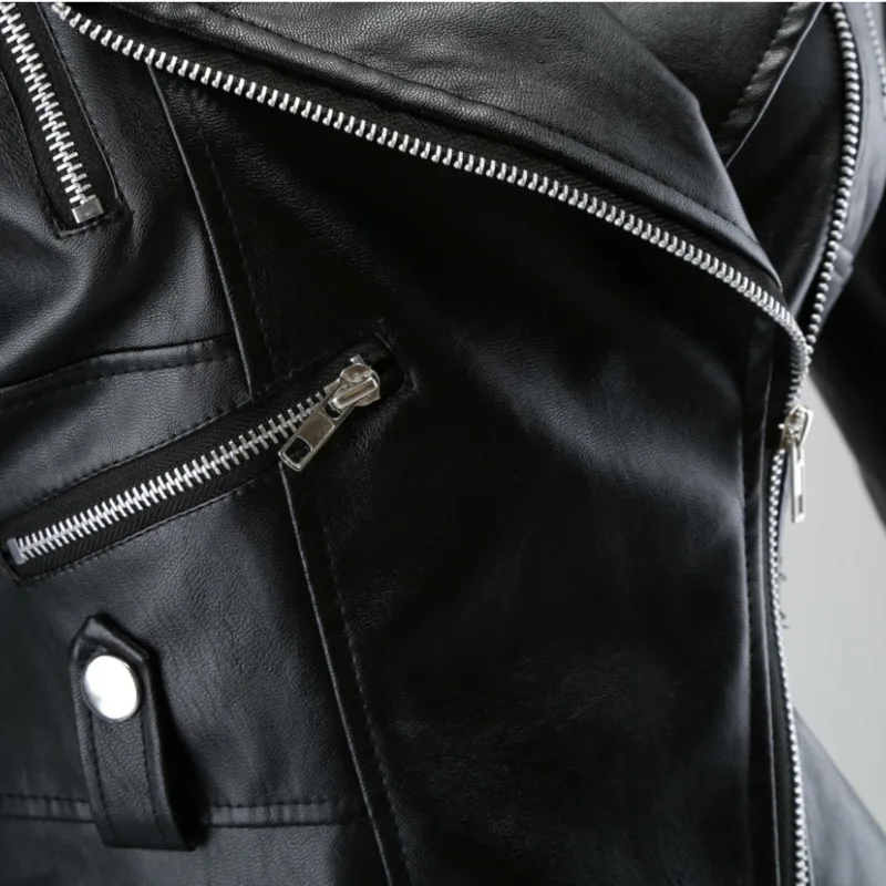 2021 Новый осень-зима с лацканами из искусственная (-ый) искусственной кожи на