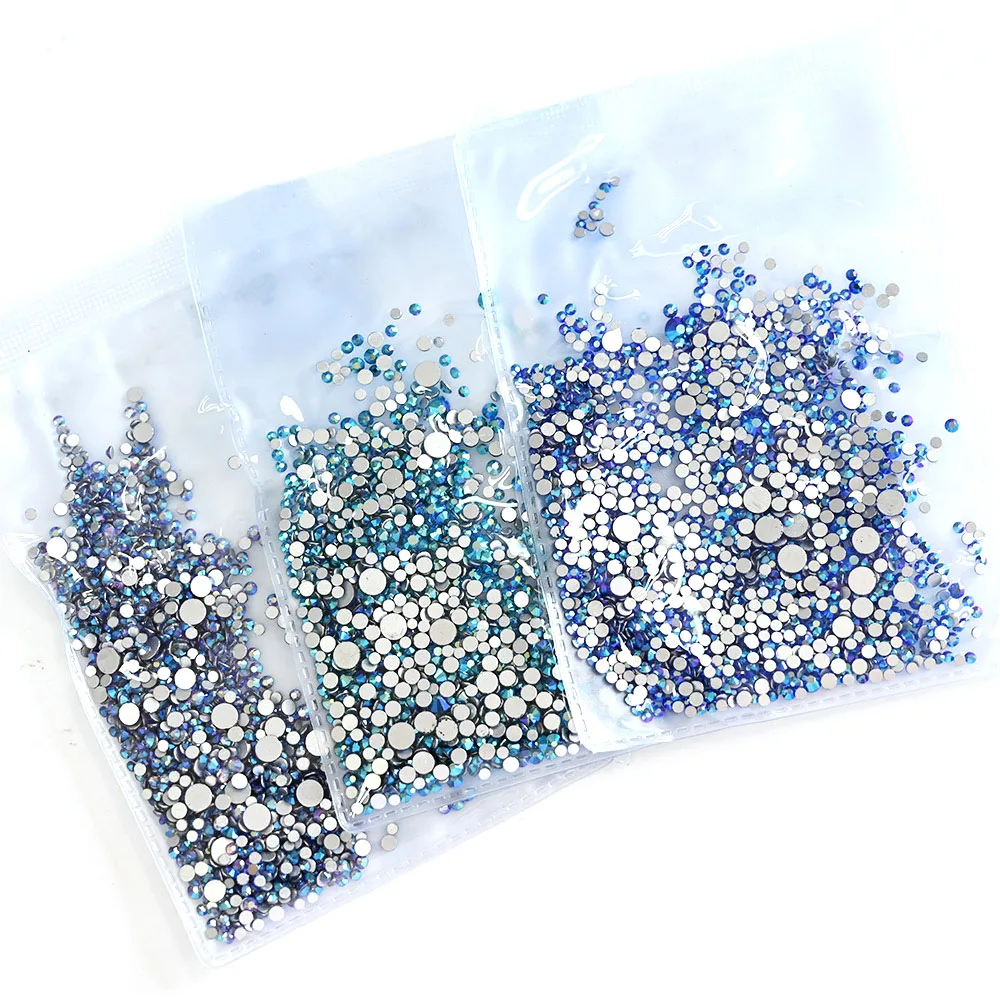 

1440pcs/Bag SS3-SS20 Mixed Size AB Coloful Rhinestones Crystal Glass Non Hot Fix FlatBack Stones Strass Nail Art Decrations S0C