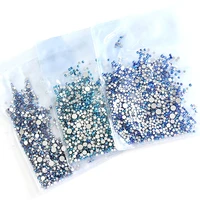 1440pcsbag ss3 ss20 mixed size ab coloful rhinestones crystal glass non hot fix flatback stones strass nail art decrations s0c
