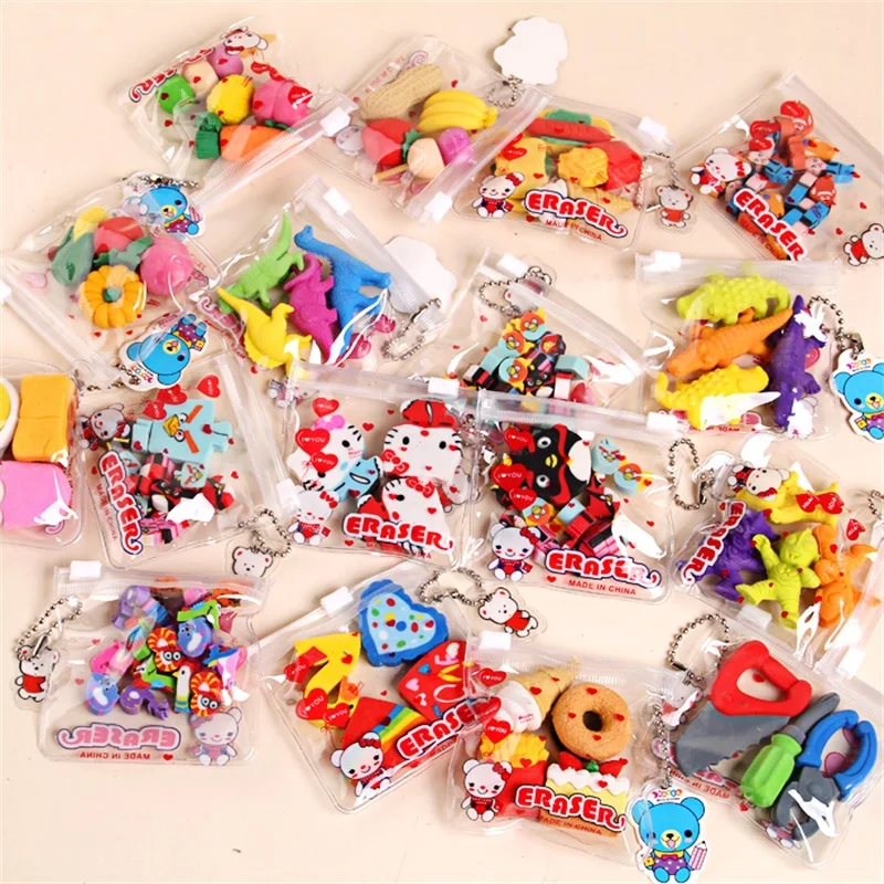 1 упаковка мультяшный Канцелярский ластик съемная комбинация милый стиль для