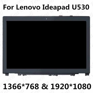 15 6 laptop lcd touch screen assembly for lenovo ideapad u530 fhd 1920x1080 laptop lcd screen with frame free global shipping