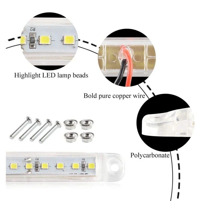 

10-Pack 12V 9 LED Side Marker Lights Car External Lights White & 20Pcs Durable Amber 9-LED Trailer Light Rear Side Lamp