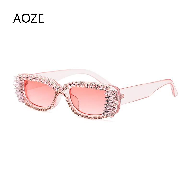 

2021 Travel Small Rectangle 90s Sunglasses Women Fashion Luxury Brand Vintage Square Diamond Sun Glasses For Woman Lentes De Sol