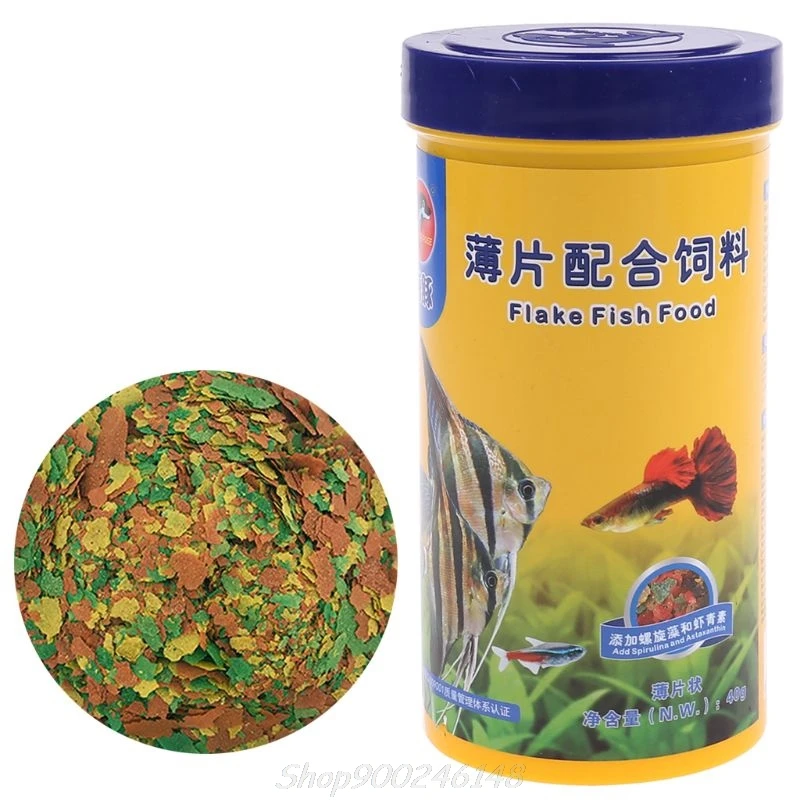 Декоративные рыбки еда Золотая рыбка Гуппи Маленькие Средние тропические хлопья