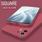 Чехол для Xiaomi Mi 11 10 Lite Mi 10T Pro Redmi Note 9 Pro Redmi 9 9A, квадратный жидкий силиконовый простой мягкий чехол для Redmi Note 8 Pro
