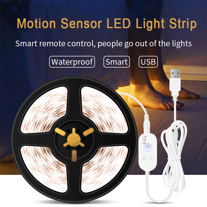 

Cabinet Light Bed Bottom Living Room Wardrobe USB Motion Sensor LED Light Strip Household Waterproof Led Light Bar