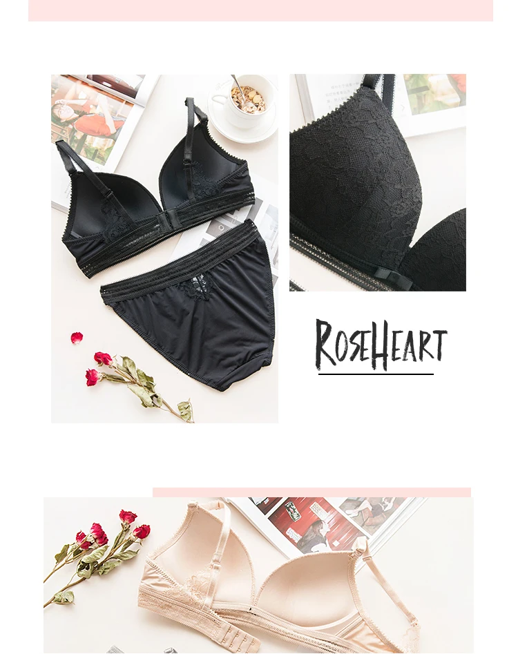 Roseheart, новинка, женская мода, синий, серый, сексуальное белье, беспроводной бюстгальтер, наборы, кружевная отделка, регулируемые лямки, хлопковые трусики на косточках