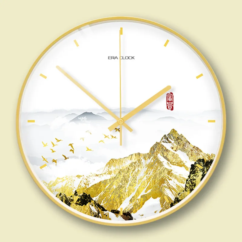 

Роскошные бесшумные настенные часы современный дизайн спальни простые металлические круглые современные настенные часы Reloj De Pared домашний ...