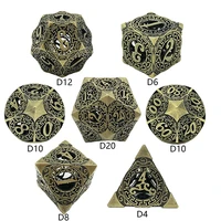 dnd table game metal dice sets dadi skull polyhedral dnd miniatures mtg rpg d20 d12 d10 d8 d6 d4 warhammer figures blue color