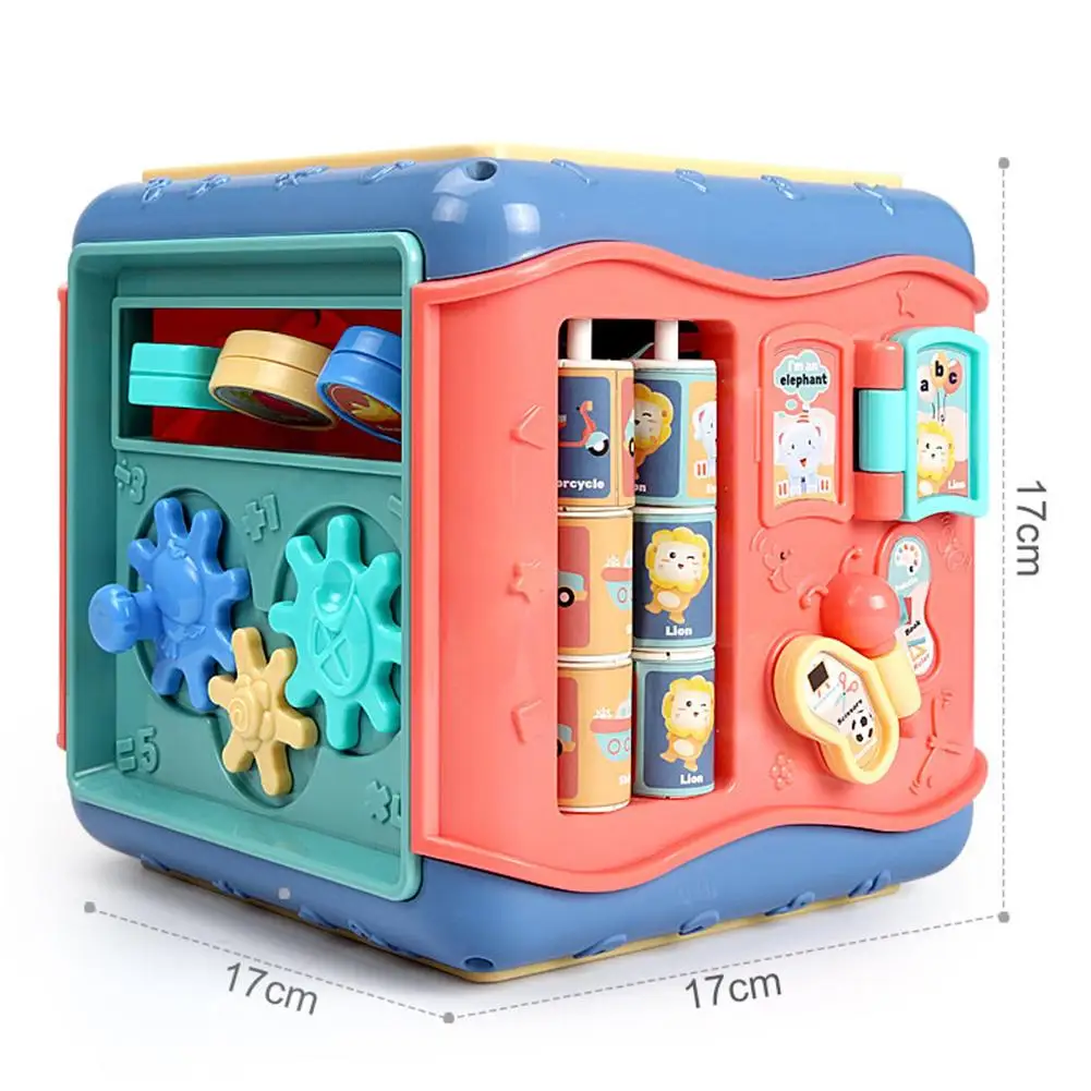 

Six-Sided Box Montessori Toy Baby Graphic Matching Round Beads Car Maze Clock Cognition Number Platter Educational Puzzle
