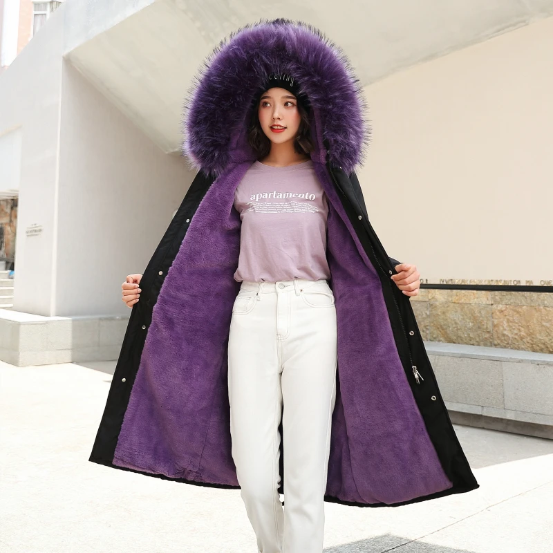 2019 зимние женские парки пальто с капюшоном большой меховой воротник толстые