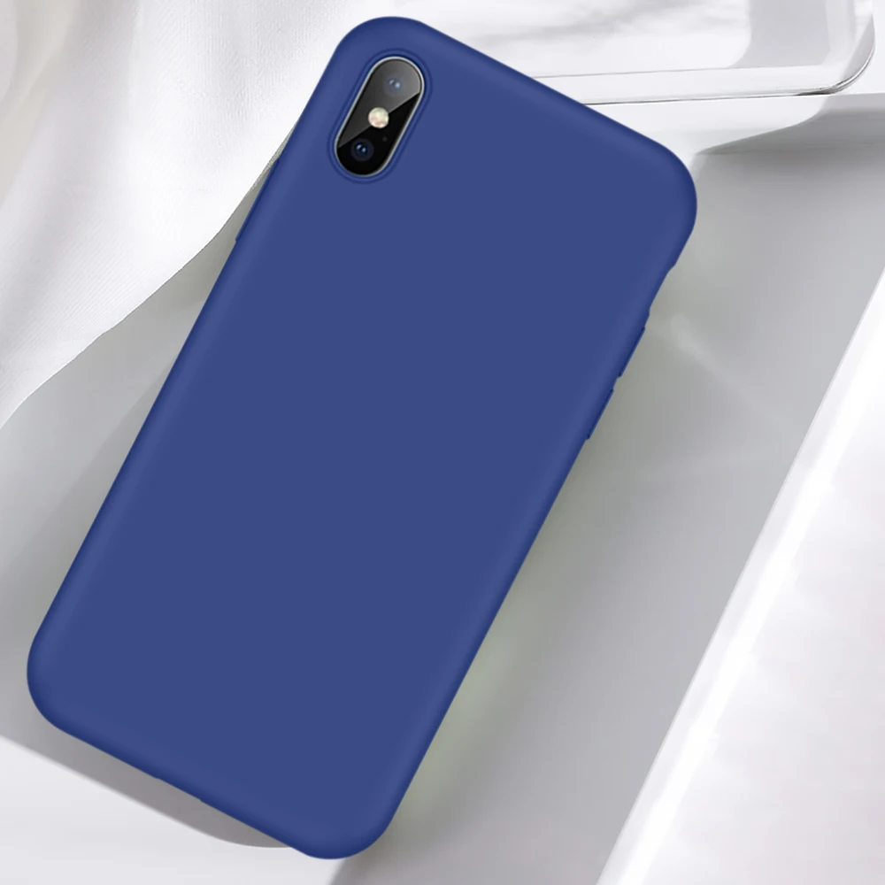 07 Жидкий силиконовый 360 Полный Чехол для iPhone 6 6S Plus X мягкий для iPhone 8 7 Чехол для iPhone 7 8 Plus X XR XS Max чехол Fundas - Цвет: 07