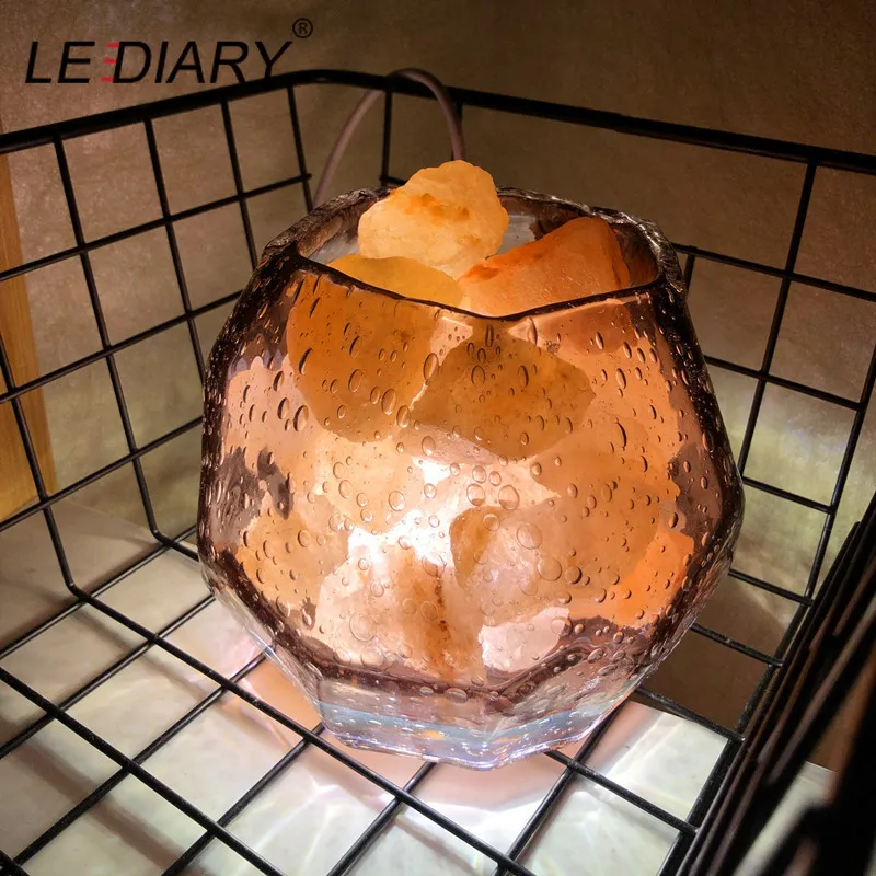 LEDIARY USB Затемняющая соленая лампа лава натуральный Гималайский воздух очиститель