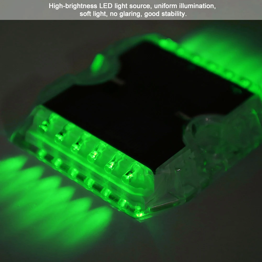 12LED Solar Powered Stud Light Sqaure Road Pathway Highway Tunnel IP68 Waterproof(Green)Road | Безопасность и защита