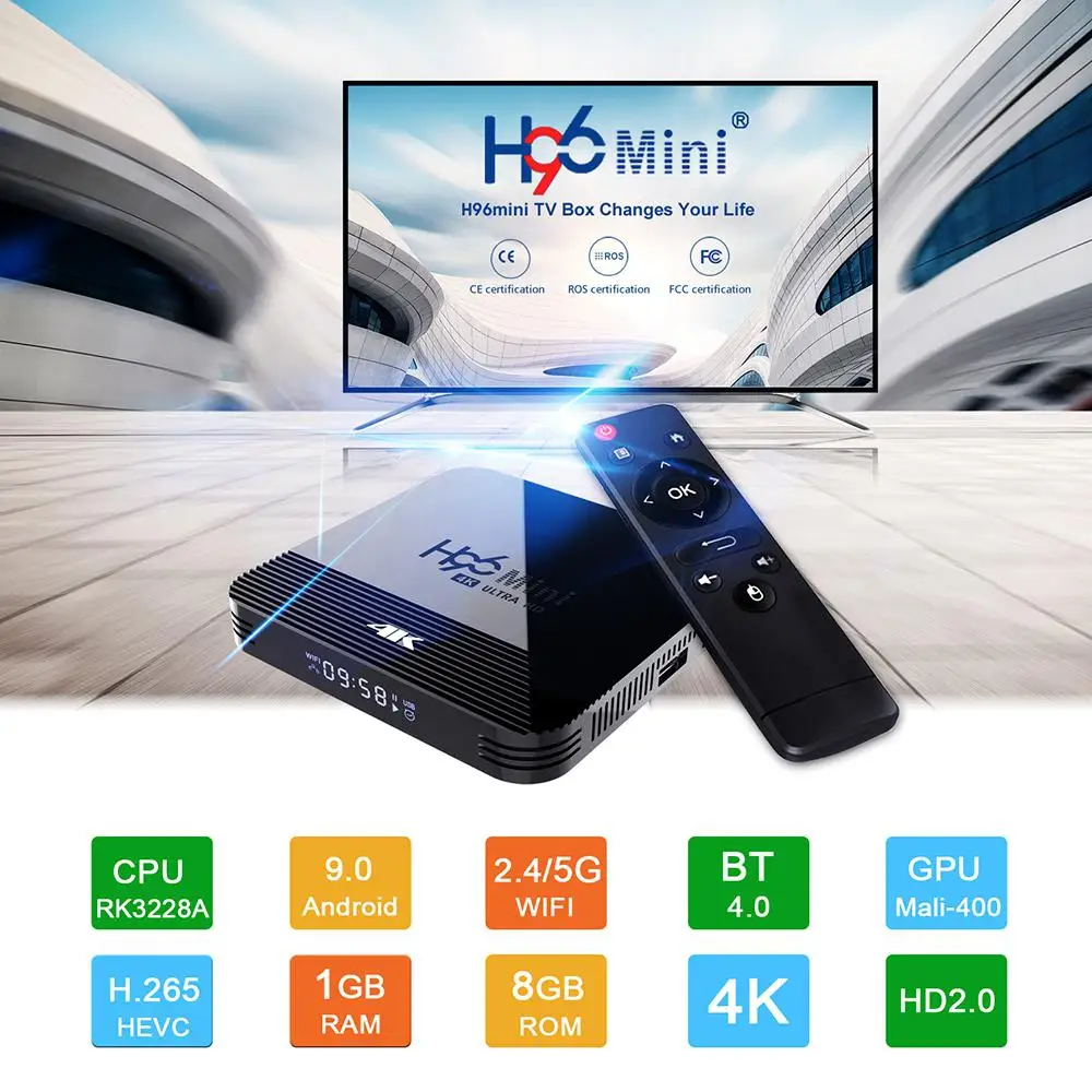ТВ приставка acekool 1g/8g Двойной Wi Fi 2 4/5 0g Bt4.0 мультимедийный проигрыватель Smart Hd