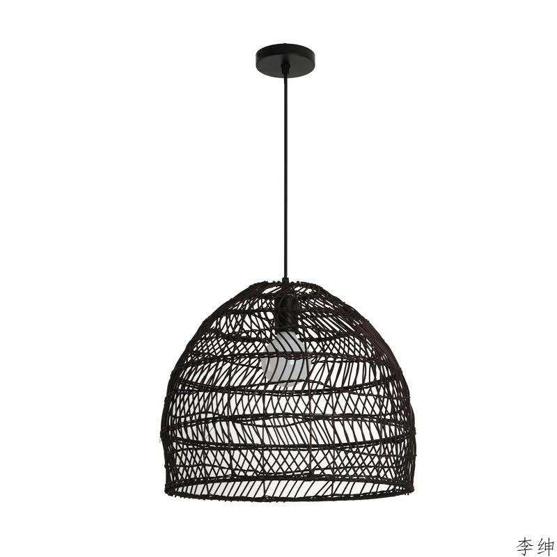 Китайский подвесной светодиодный светильник бамбуковый ручной абажур для кафе