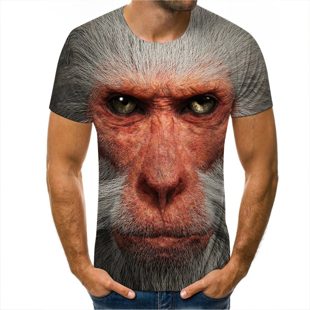 

Men Animal t shirt Orangutan/monkey 3D Print tshirt Men Funny tees tops Short Sleeve O-neck 3D Print Summer Clothes