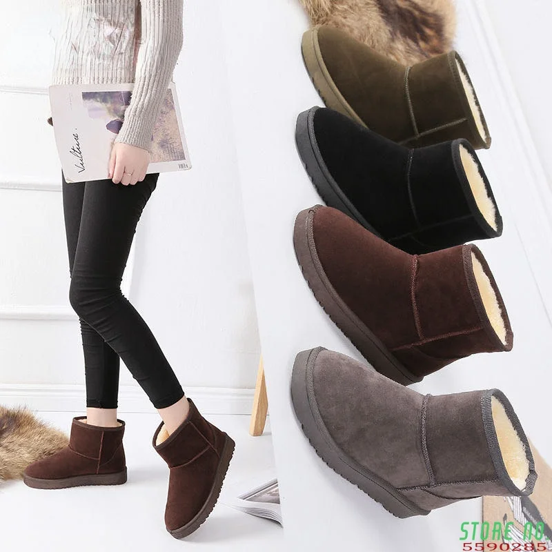 

2021 Women's Snow Boots Flock plush Women Top High Quality Australia Boots Winter Boots for Women Warm Botas Mujer