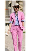 lucky pink lady women suit set 2020 spring and autumn slim professional 2 piece set suit womens pantsuit customi made
